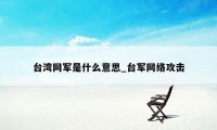 台湾网军是什么意思_台军网络攻击