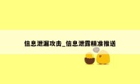 信息泄漏攻击_信息泄露精准推送