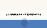 包含网络黑客手机铃声壁纸男生的词条